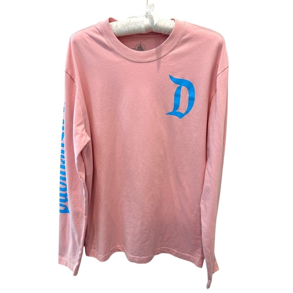 DISNEY Parks Disneyland Pink Long Sleeve Graphic Tee Shirt | Medium
